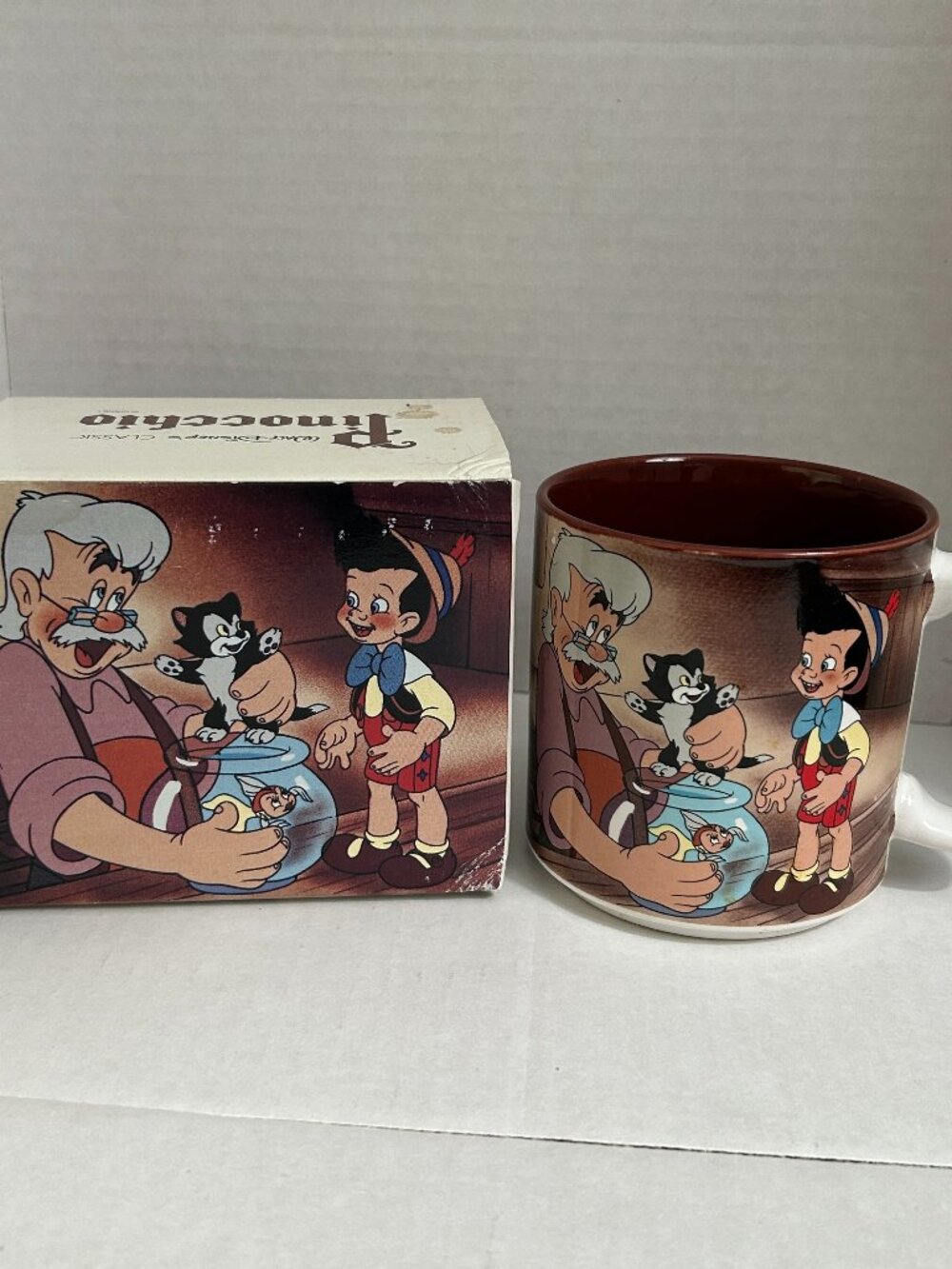 Vintage 1990s Walt Disney Pinocchio Mug w/ Original Box – Made in Japan